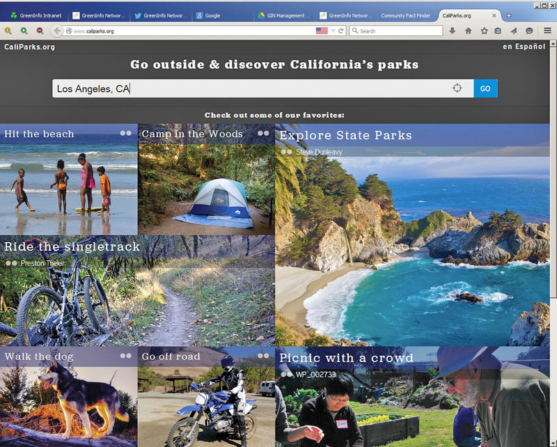 CaliParks was a website to discover Californ'as parks