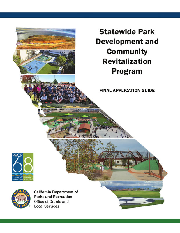 Cover for the SPP Application Guide. Has a collage in the shape of the state of California.