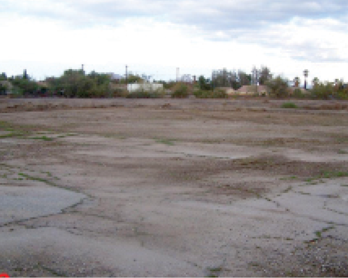 Before construction Mercado park was a vacant dirt lot